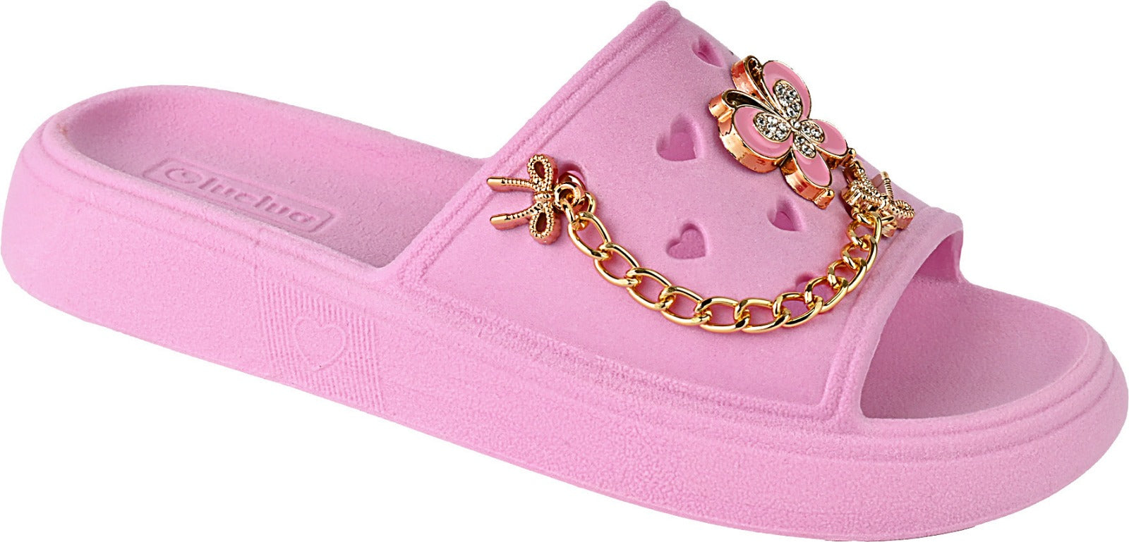 CHINELO SLIDE LUELUA LOVE BORBOLETA C/ PINS