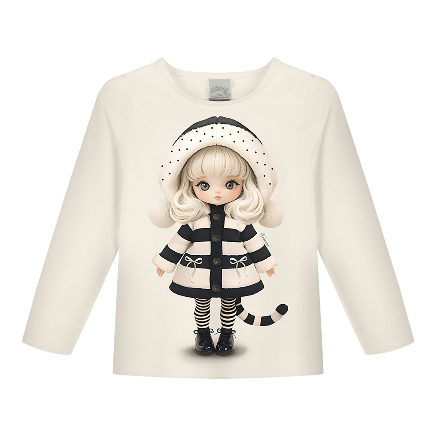Blusa Infantil Feminina Alakazoo Manga Longa em Malha Modelli Estampada