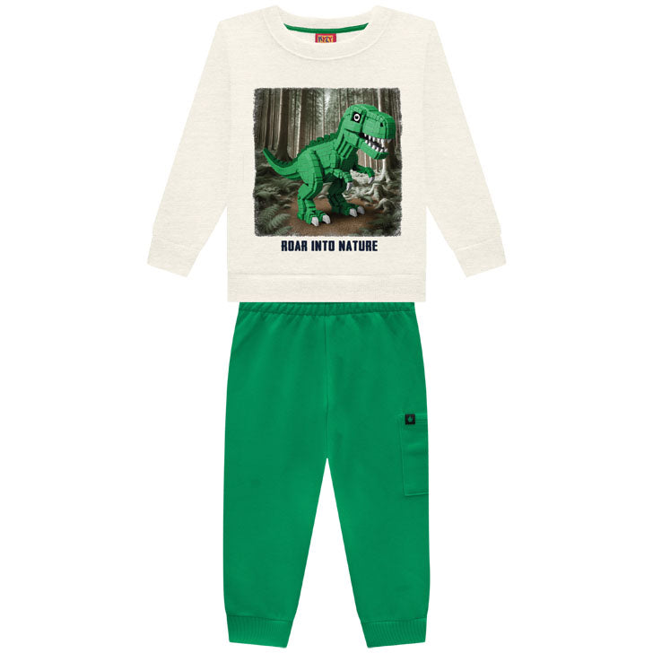 Conjunto Infantil Masculino Kyly Moletom Peluciado Roar Into Nature