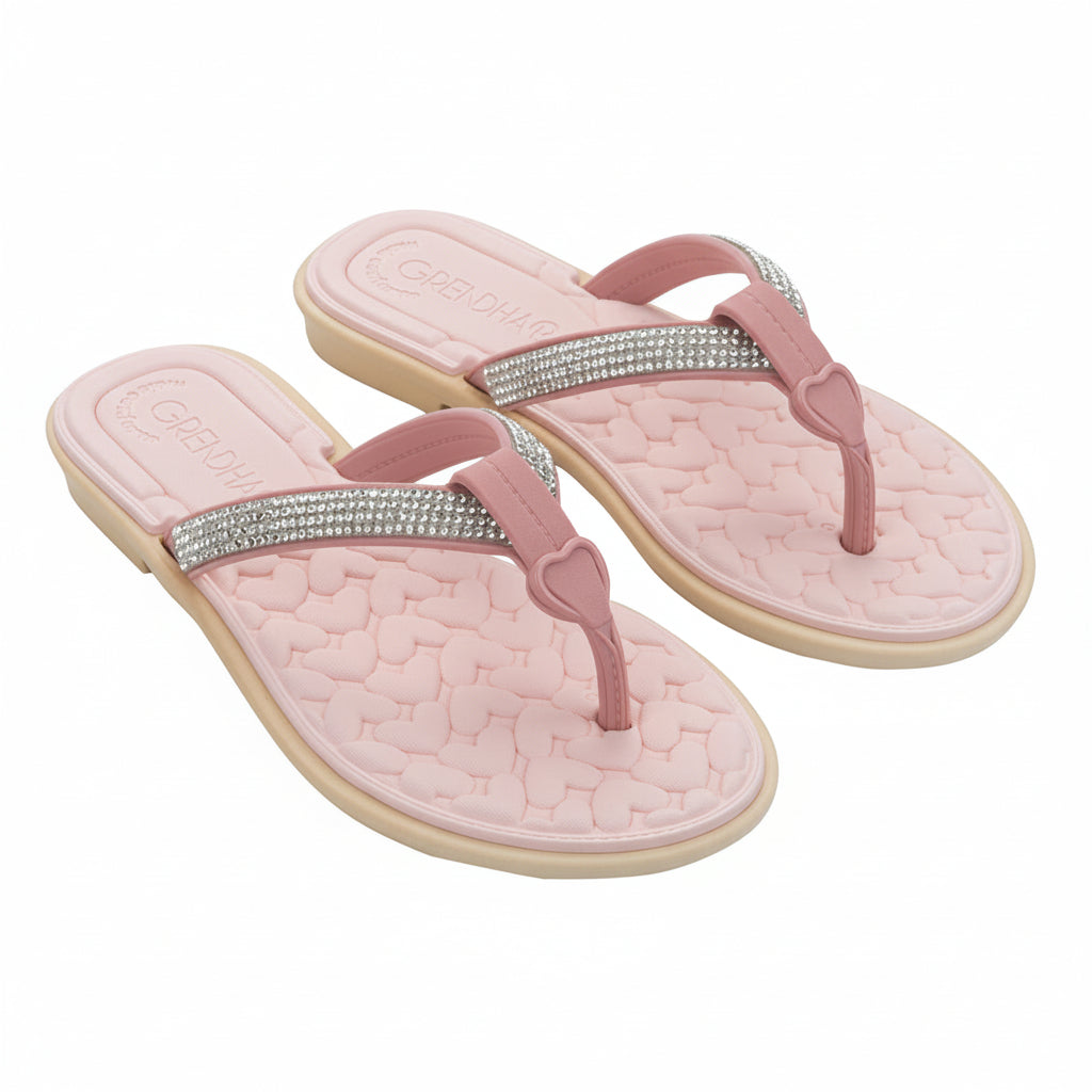 Rasteirinha Infantil Feminina Grendha Bela Mais Conforto Brilho Grendene