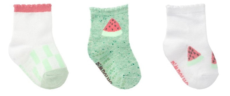 Kit 3 Pares de Meia Pimpolho Baby Colorida Antiderrapante Cano Médio