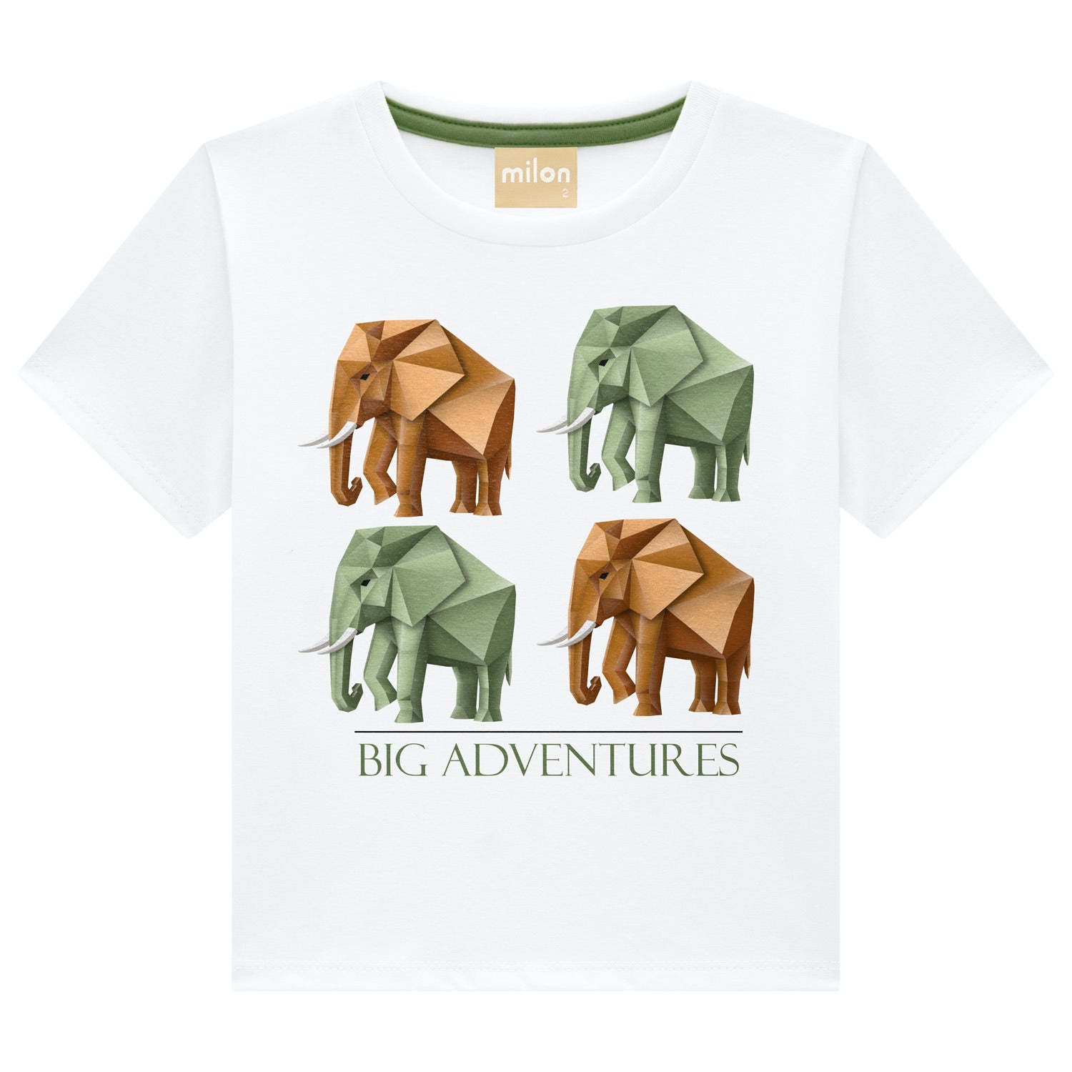 Conjunto Infantil Masculino Milon Elefantes Origami Big Adventures