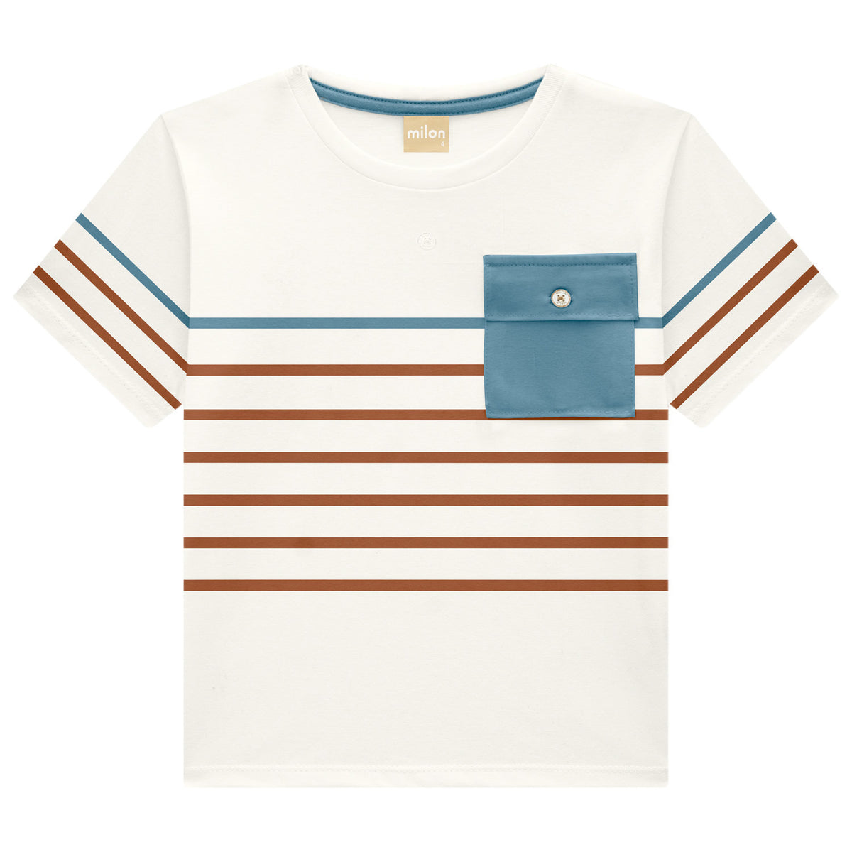 Conjunto Infantil Masculino Bebê Milon Camiseta Listrada e Bermuda
