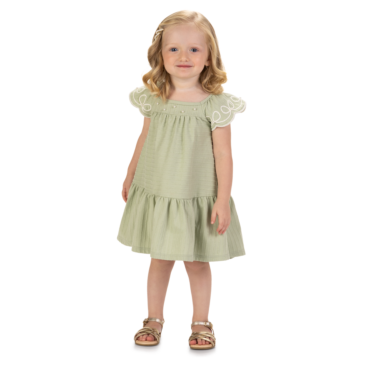 Vestido Infantil Milon Delicado com Pérolas