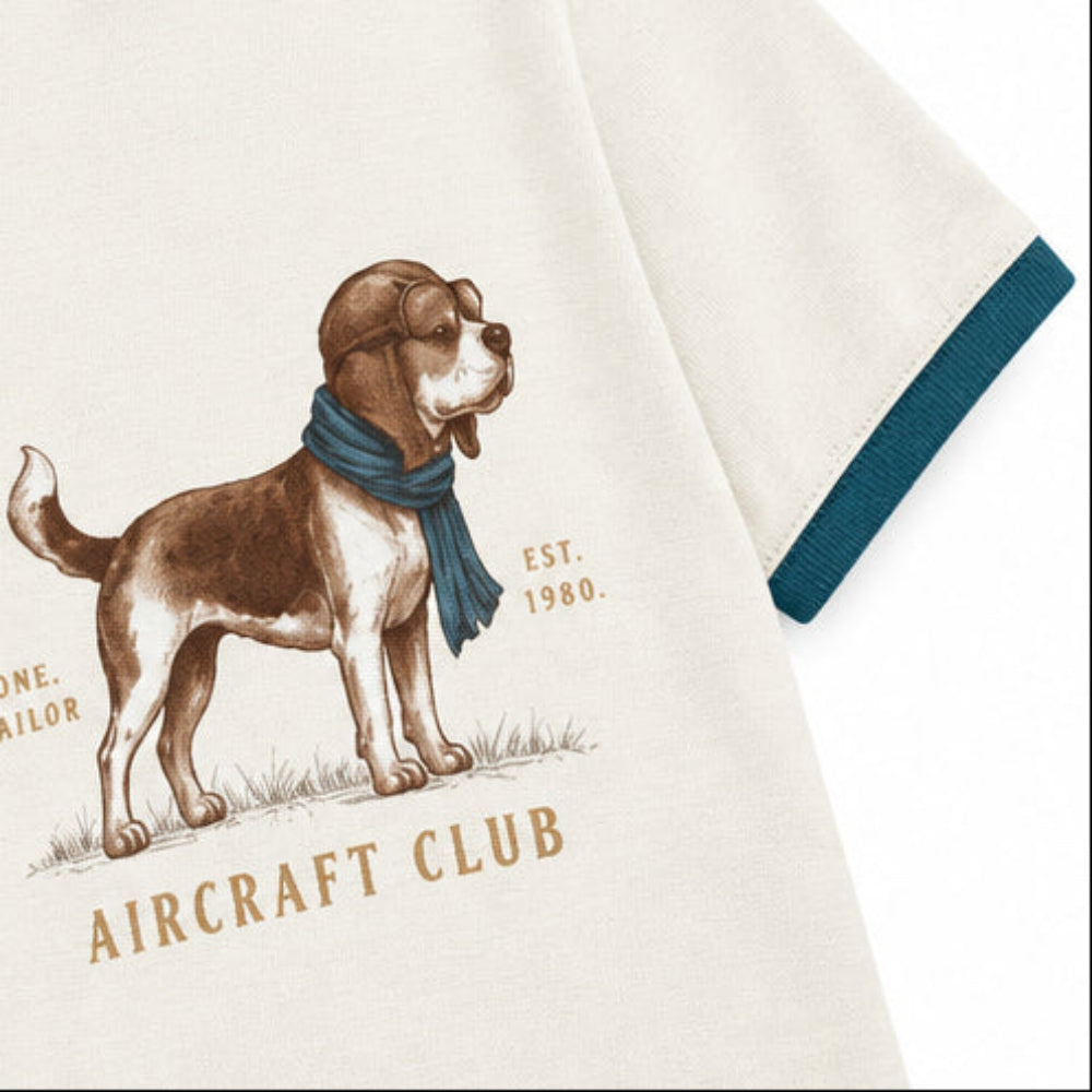 Conjunto Masculino Milon Bebê Aircraft Club Camiseta e Short