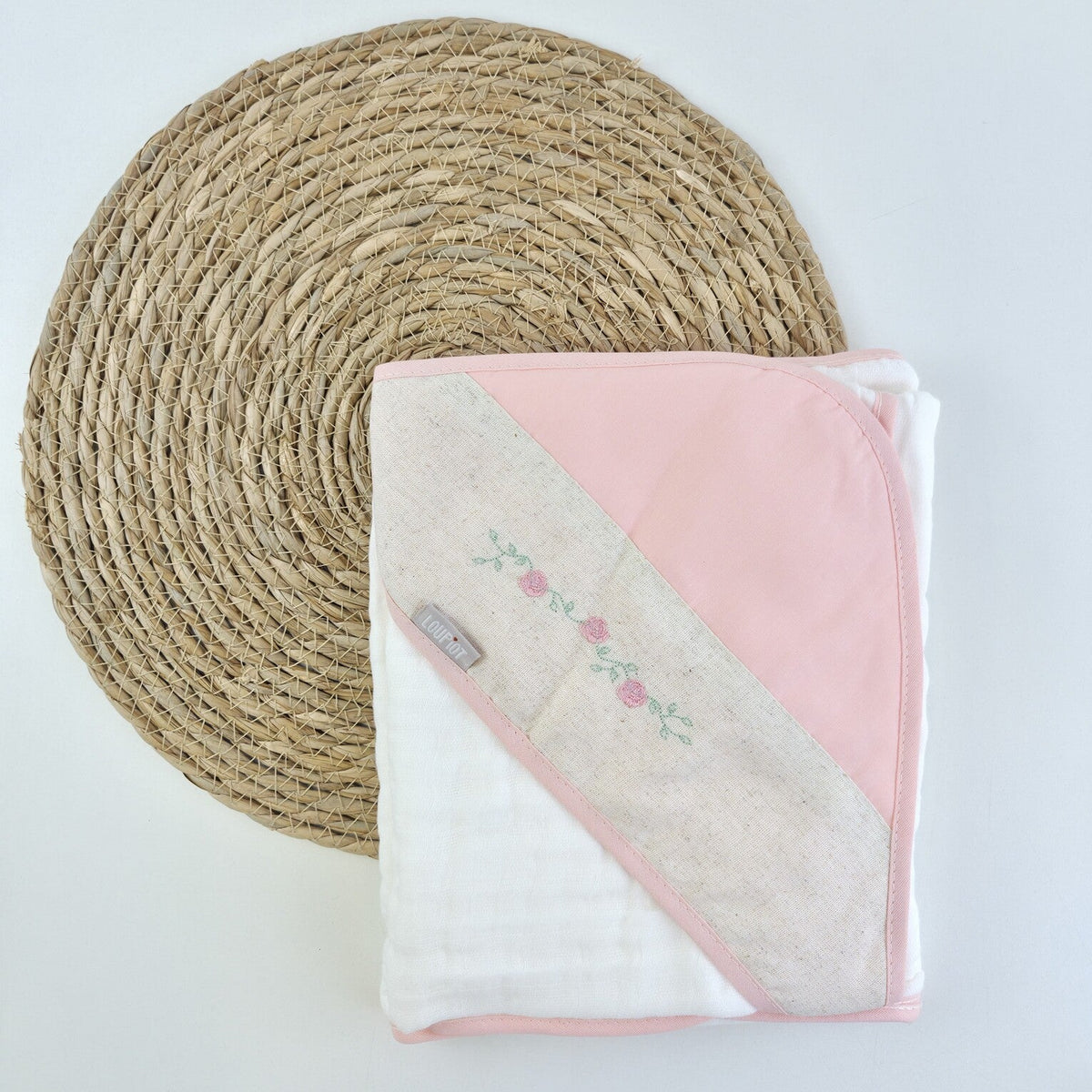 Toalha Soft Loupiot Nature Bordada 85 X85 Cm