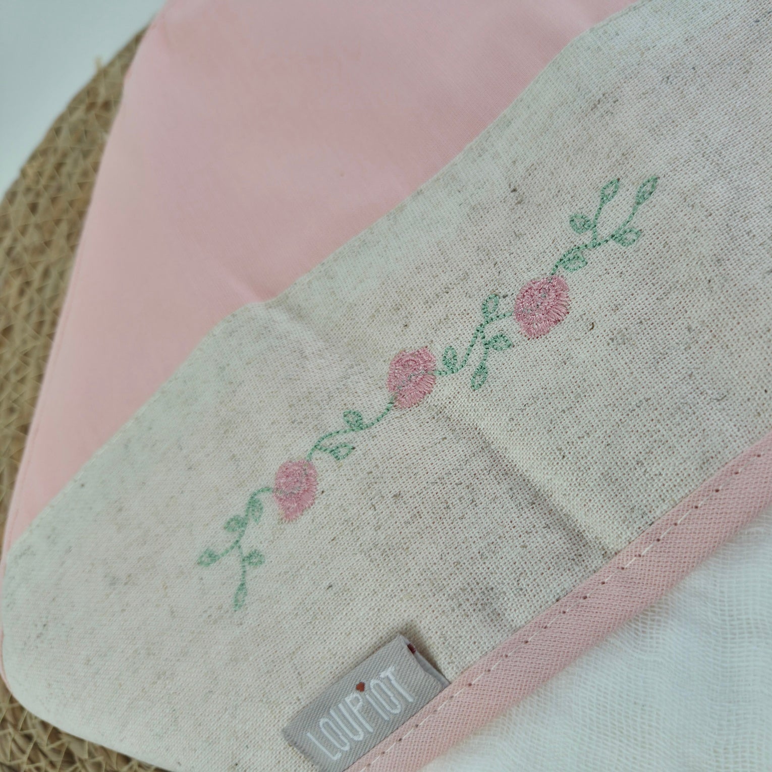 Toalha Soft Loupiot Nature Bordada 85 X85 Cm