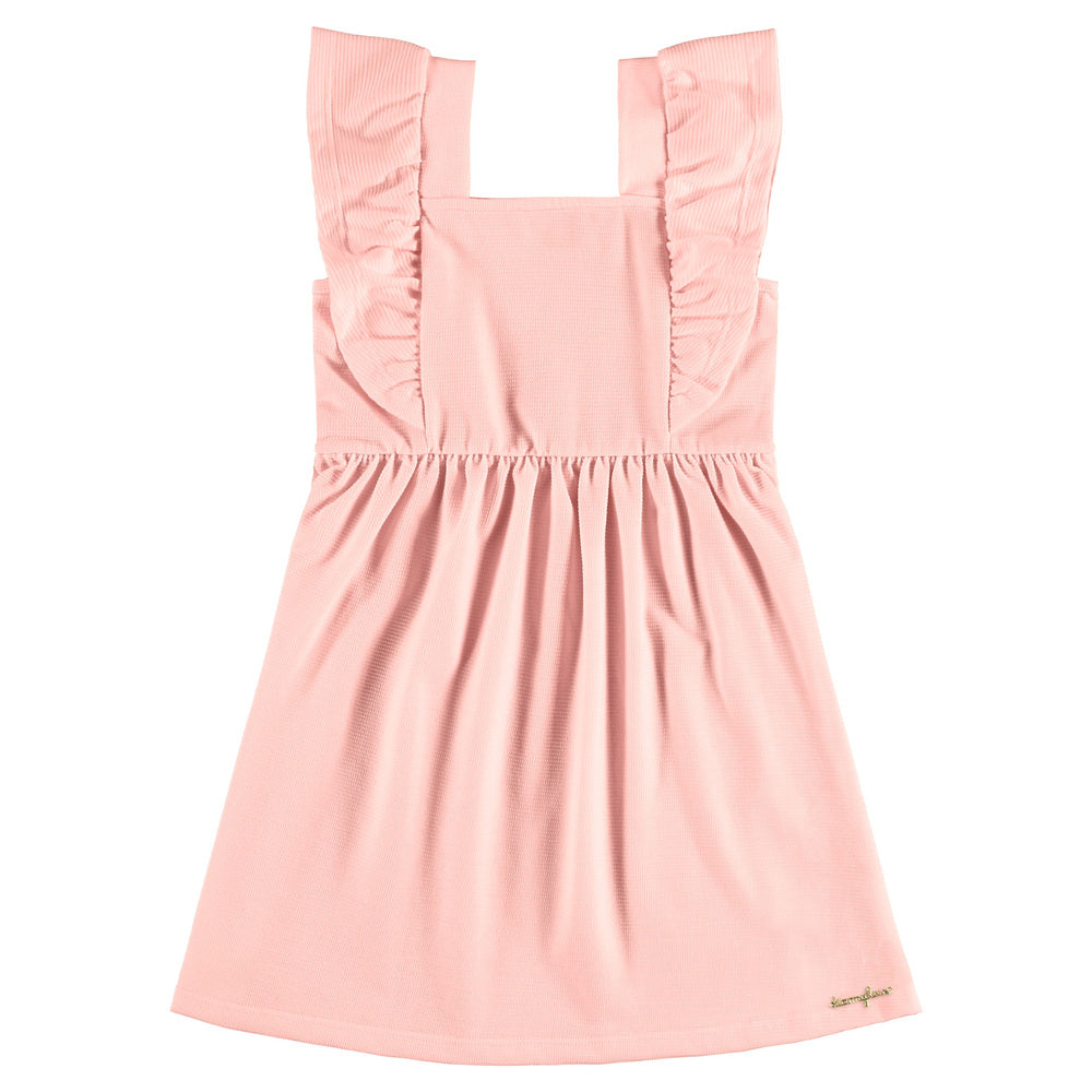 Vestido Infantil Feminino Kamylus Lina e Lou Malha Piqué Trabalhada