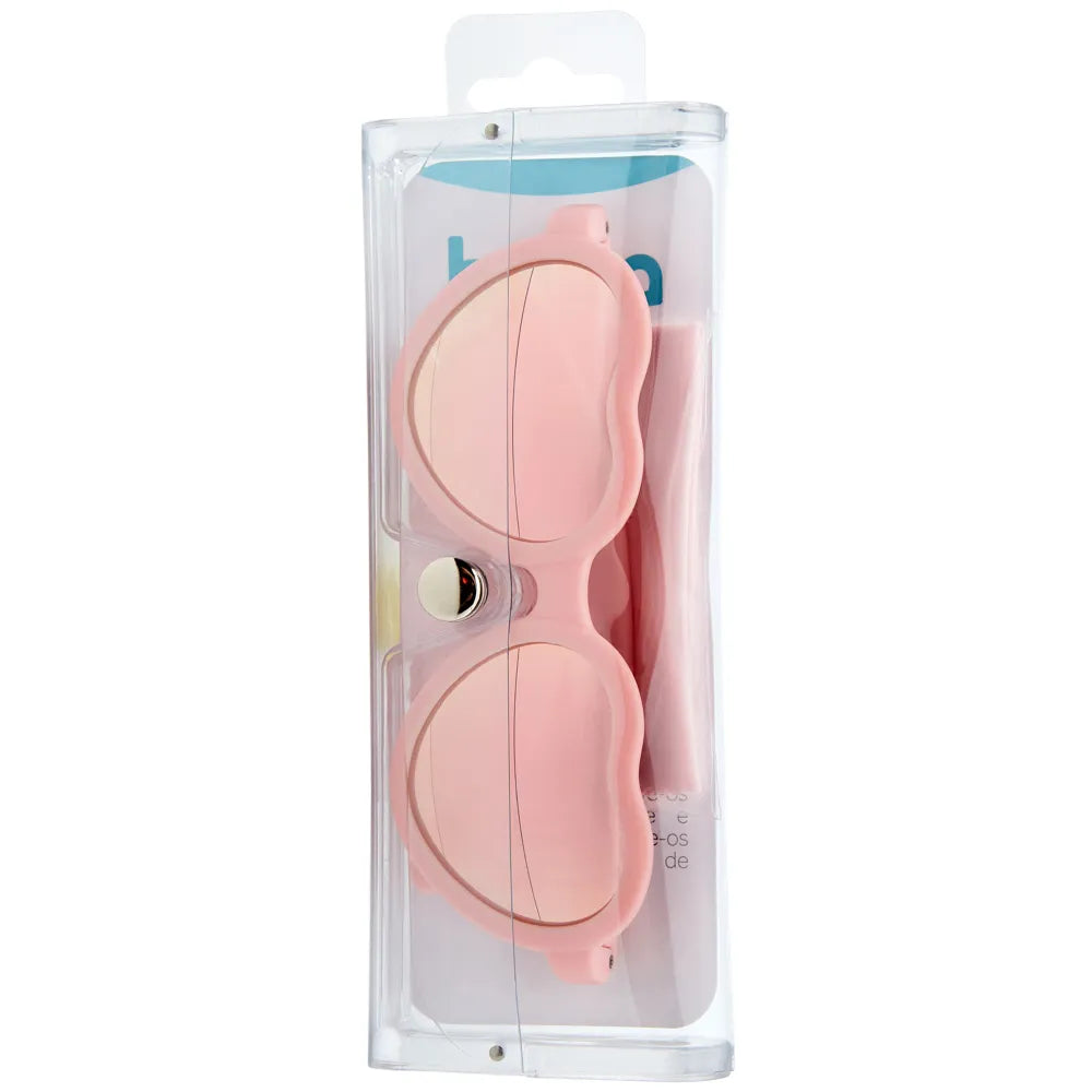 Óculos de Sol Infantil Buba Rosa Coração com Armação Flexível e Proteção UVA/UVB