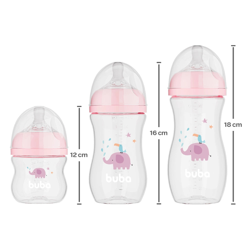 Kit Mamadeiras Buba Easy Flow Elefante 3 peças