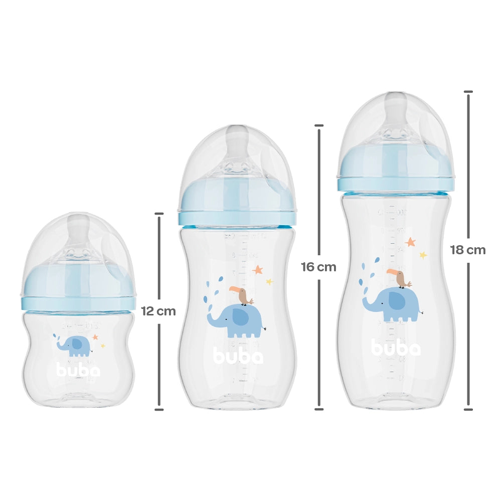 Kit Mamadeiras Buba Easy Flow Elefante 3 peças