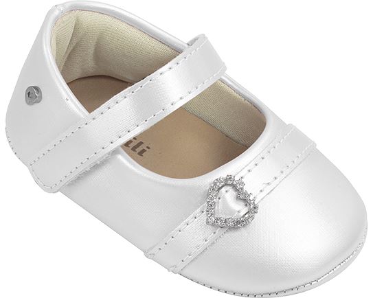 Sapatilha de Bebê Pampili Nina Coração Perolada