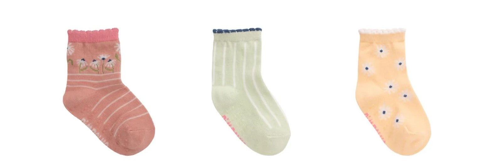 Kit Meia Infantil Feminina Pimpolho 21 ao 25 Antiderrapante Com 3 Pares