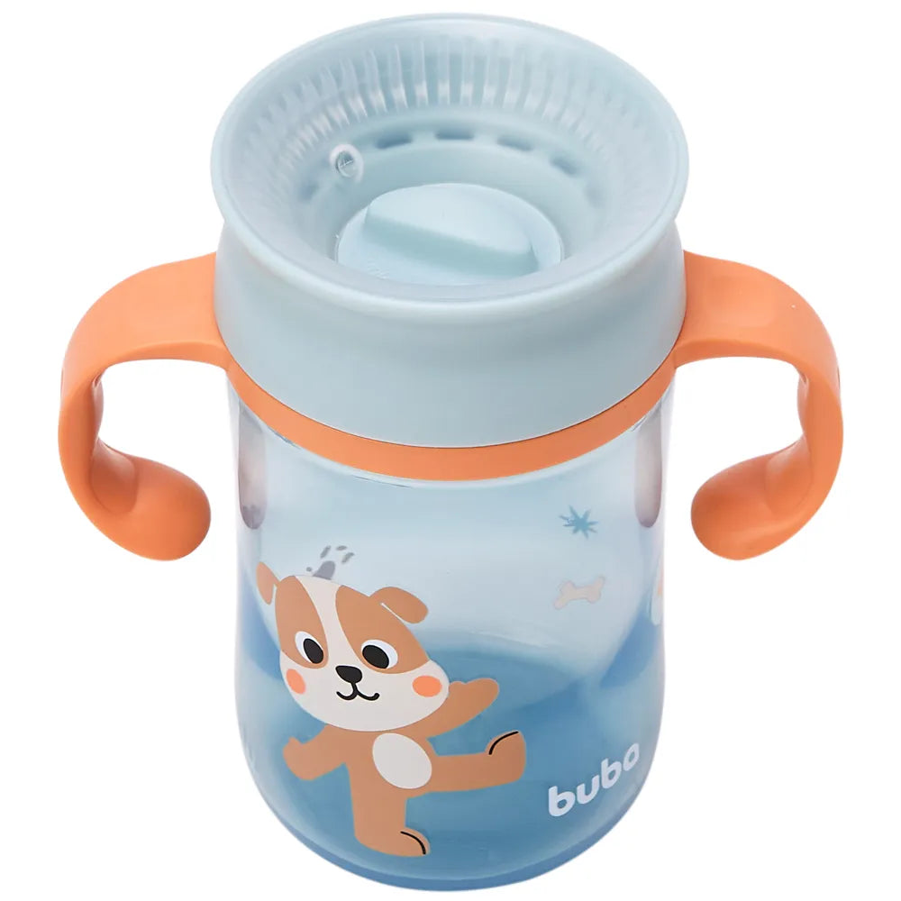 Copo de Treinamento 360 Buba Zoo 300 ml Antivazamento com Alça +12 Meses