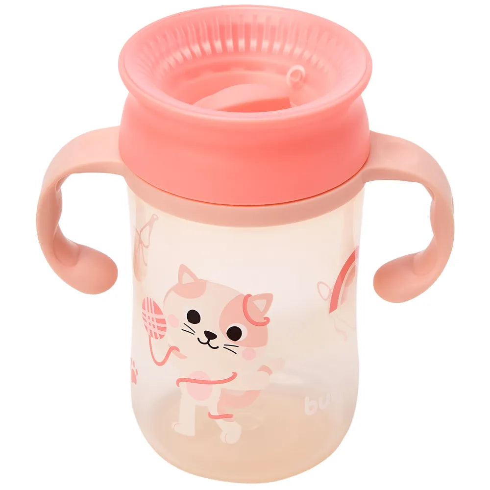 Copo de Treinamento 360 Buba Zoo 300 ml Antivazamento com Alça +12 Meses