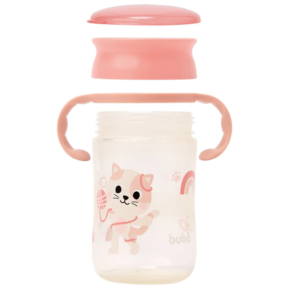 Copo de Treinamento 360 Buba Zoo 300 ml Antivazamento com Alça +12 Meses