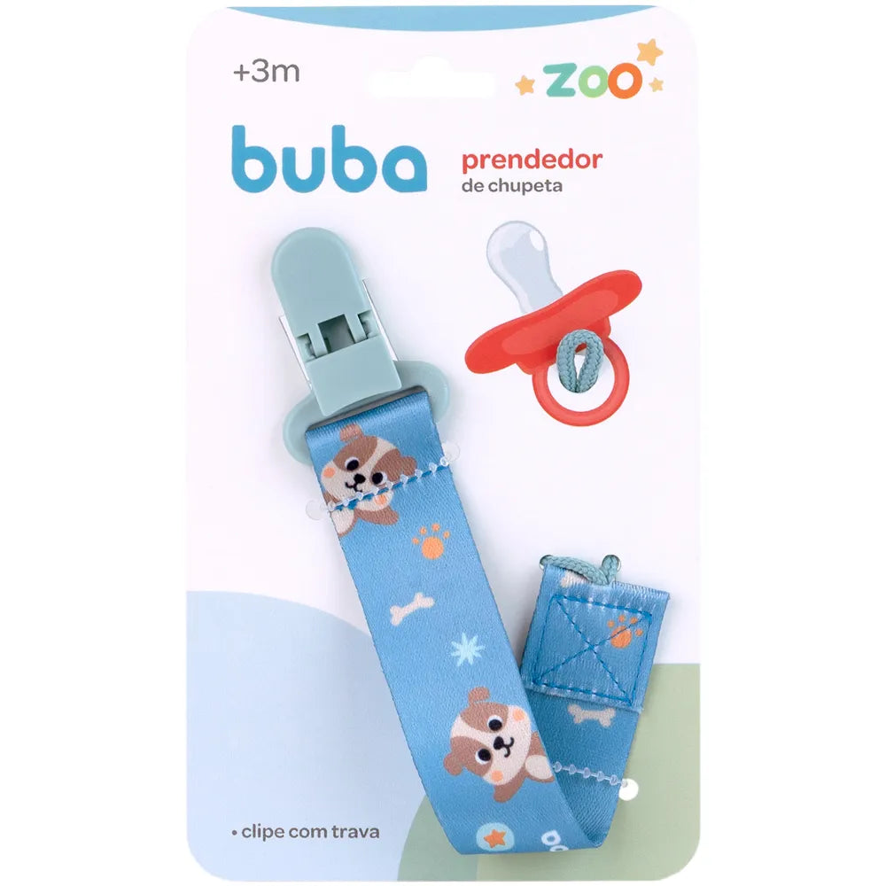 Prendedor de Chupeta Infantil Buba Zoo +3M Livre de BPA