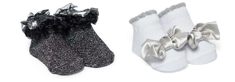 Kit 2 Pares de Meia Bebê Pimpolho Festinha com Laço RN Feminina
