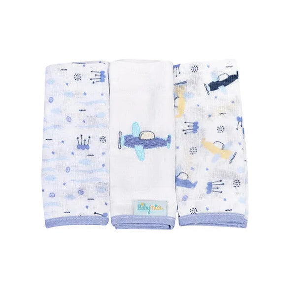Pano De Boca Baby Nice Bordado E Estampado 3 Peças