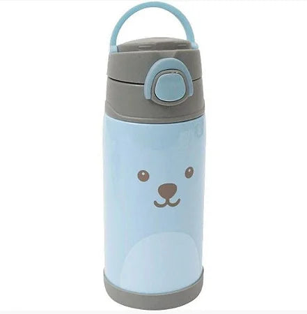 Garrafa Térmica Buba Gumy Parede Dupla Com Canudo 3+ Azul 400ML
