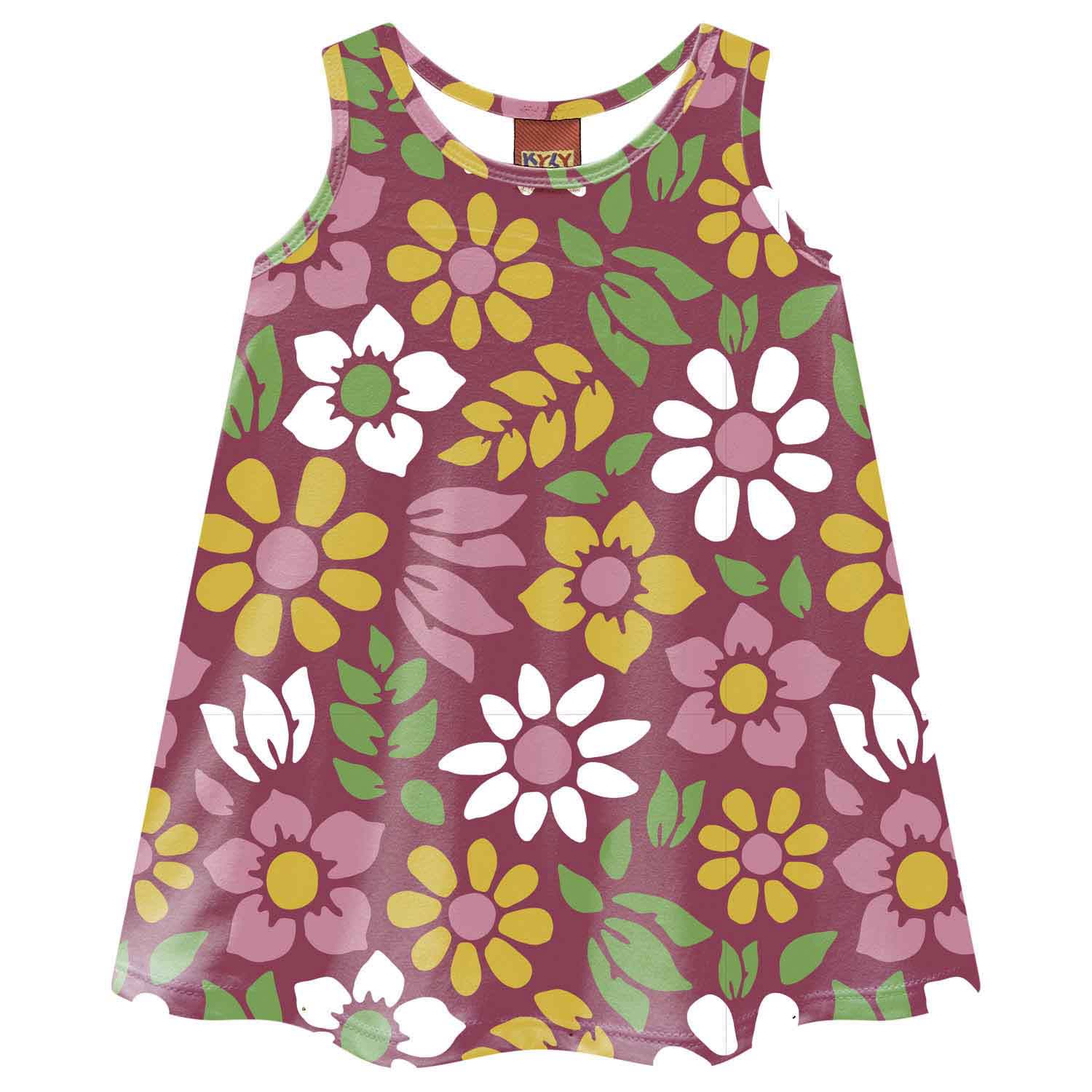 Vestido Regata com Estampa Floral Kyly Infantil