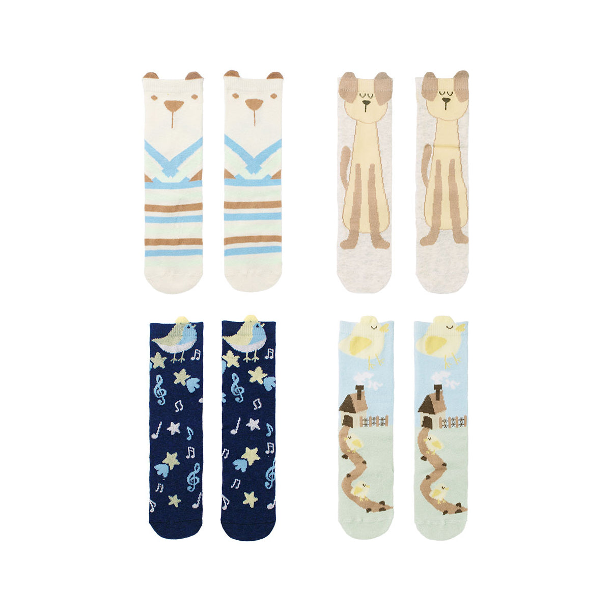 Meia Infantil Masculina Pimpolho Cano Longo 3/4 Divertida