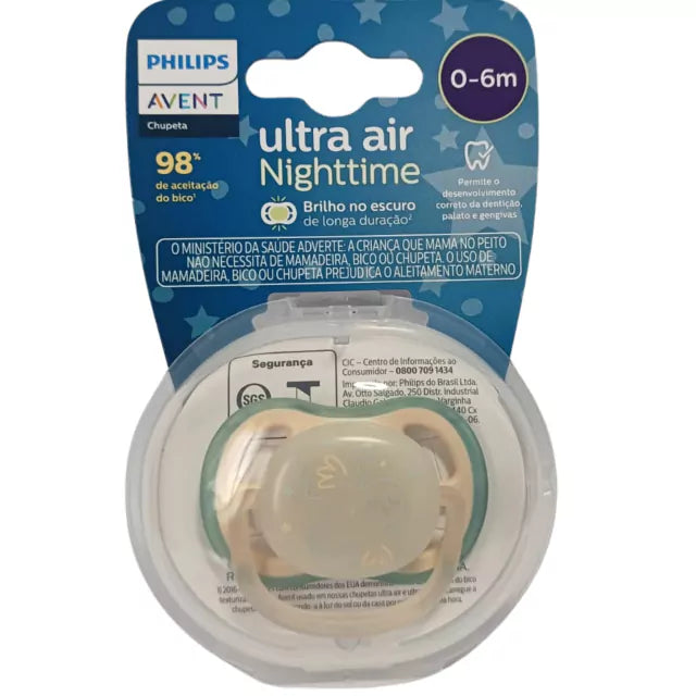 Chupeta Avent Ultra Air Nightime Passaro 0-6m - Verde