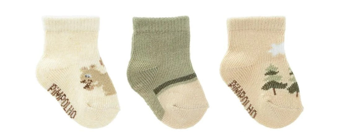 Kit Meia Bebê Masculina Pimpolho Zero Recém-Nascido Algodão Com 3 Pares