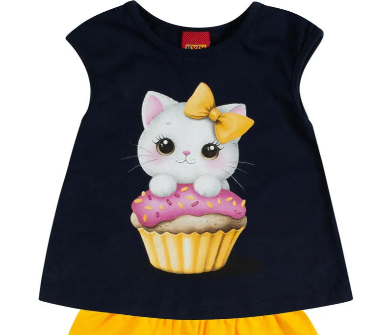 Conjunto Kyly Gatinha Cupcake