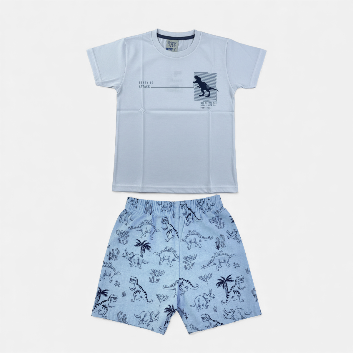 Conjunto Masculino Brincar e Arte Dino Ready to Attack