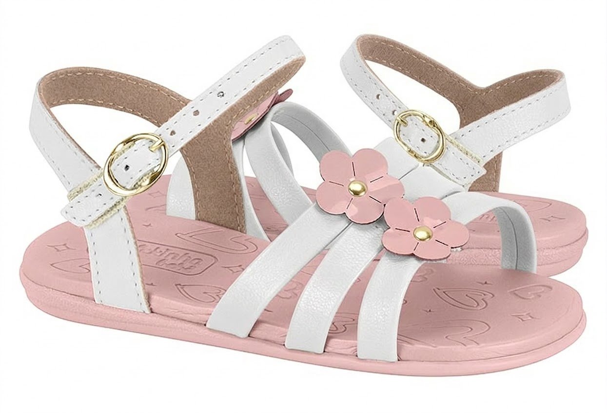 Sandália Infantil Molekinha Tiras Flores