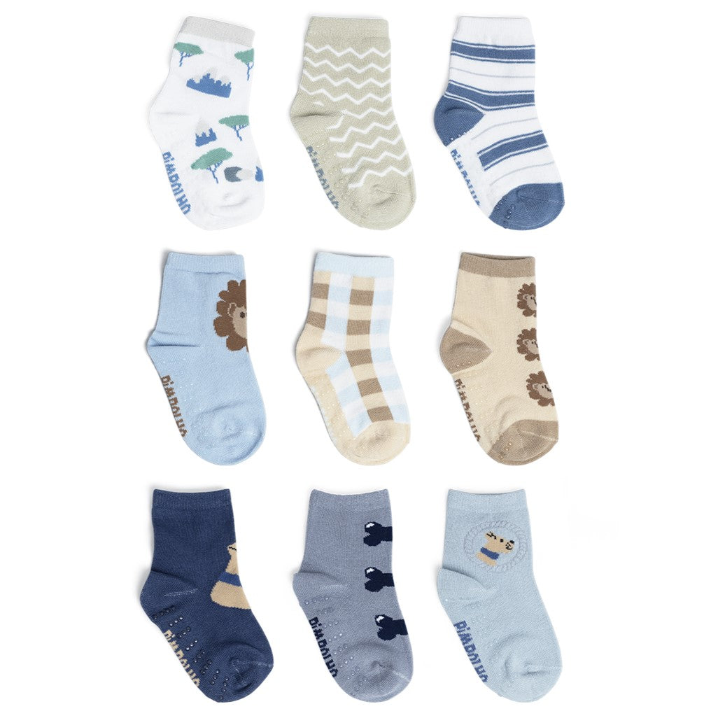Kit de Meias Infantil Pimpolho Antiderrapante Cano Alto com 3 Pares