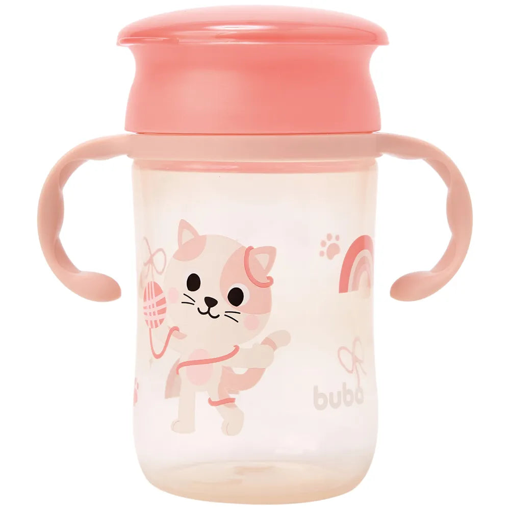 Copo de Treinamento 360 Buba Zoo 300 ml Antivazamento com Alça +12 Meses