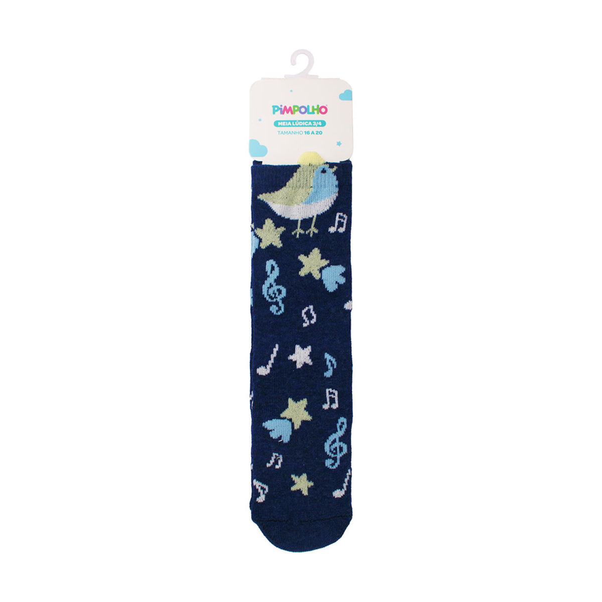 Meia Infantil Masculina Pimpolho Cano Longo 3/4 Divertida