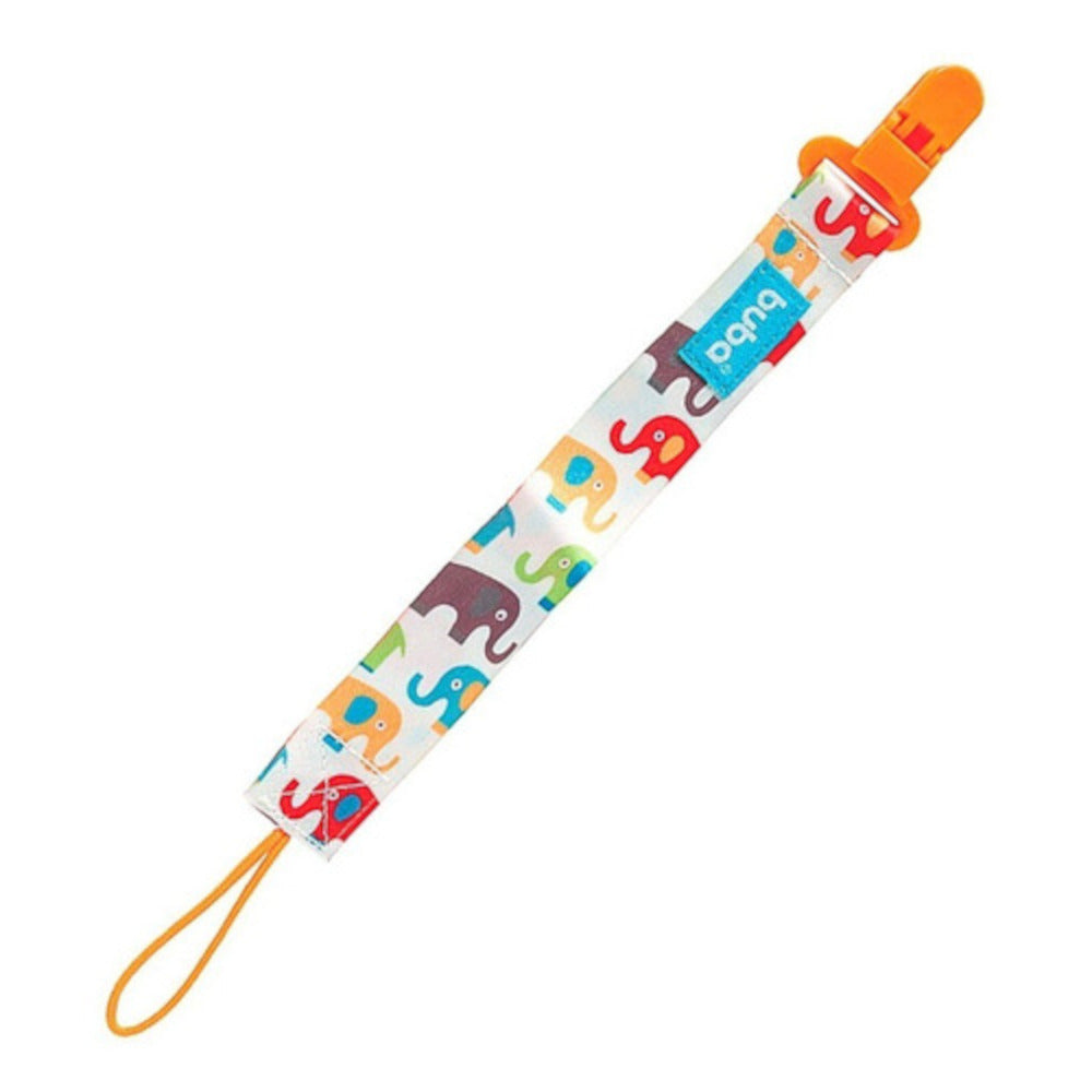 Prendedor de Chupeta Infantil Buba Baby Elefantinhos Seguro 3 Meses+