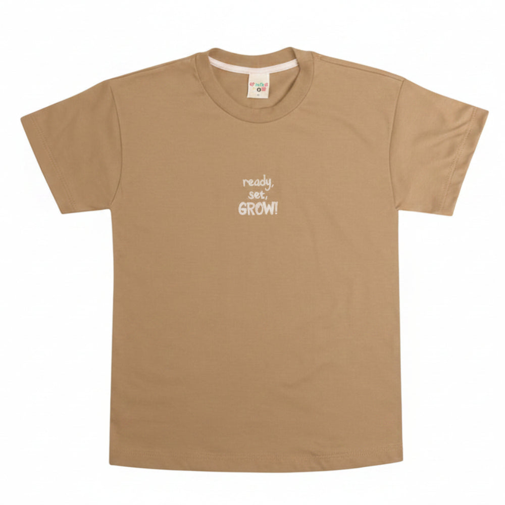 Conjunto Infantil Masculino Have Fun Grow Camiseta e Bermuda Tecido Eco Listrado