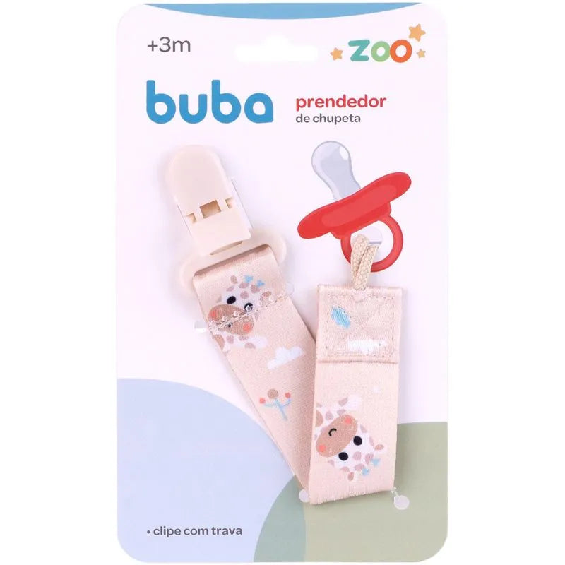 Prendedor de Chupeta Infantil Buba Zoo +3M Livre de BPA