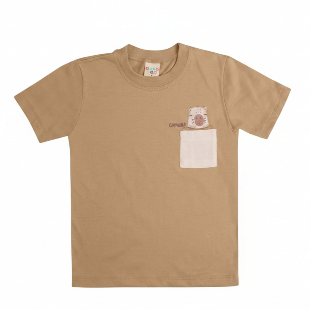Conjunto Infantil Masculino Have Fun Capivara Camiseta e Bermuda Eco