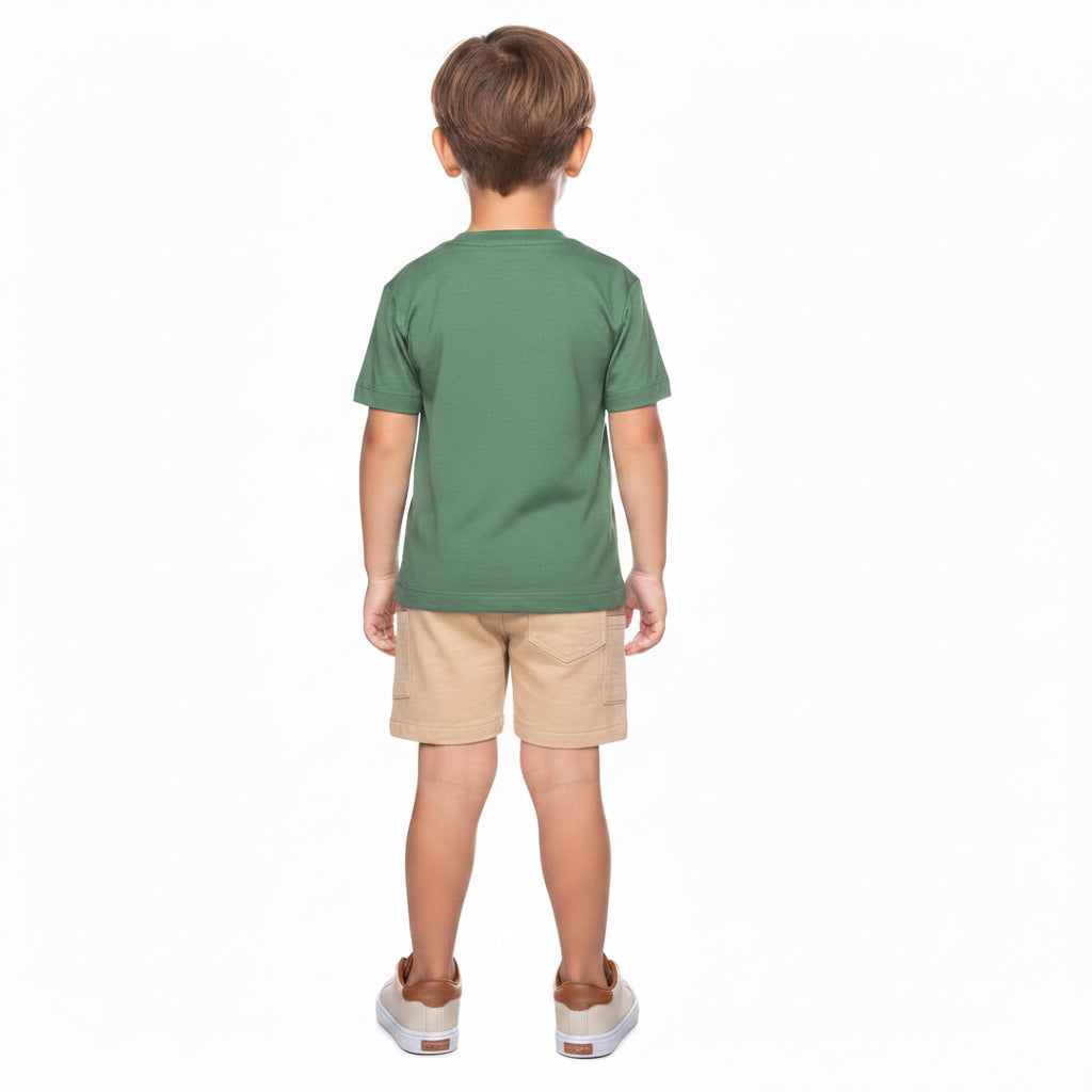 Conjunto Infantil Masculino Have Fun Adventure Camiseta e Bermuda Moletom Jet