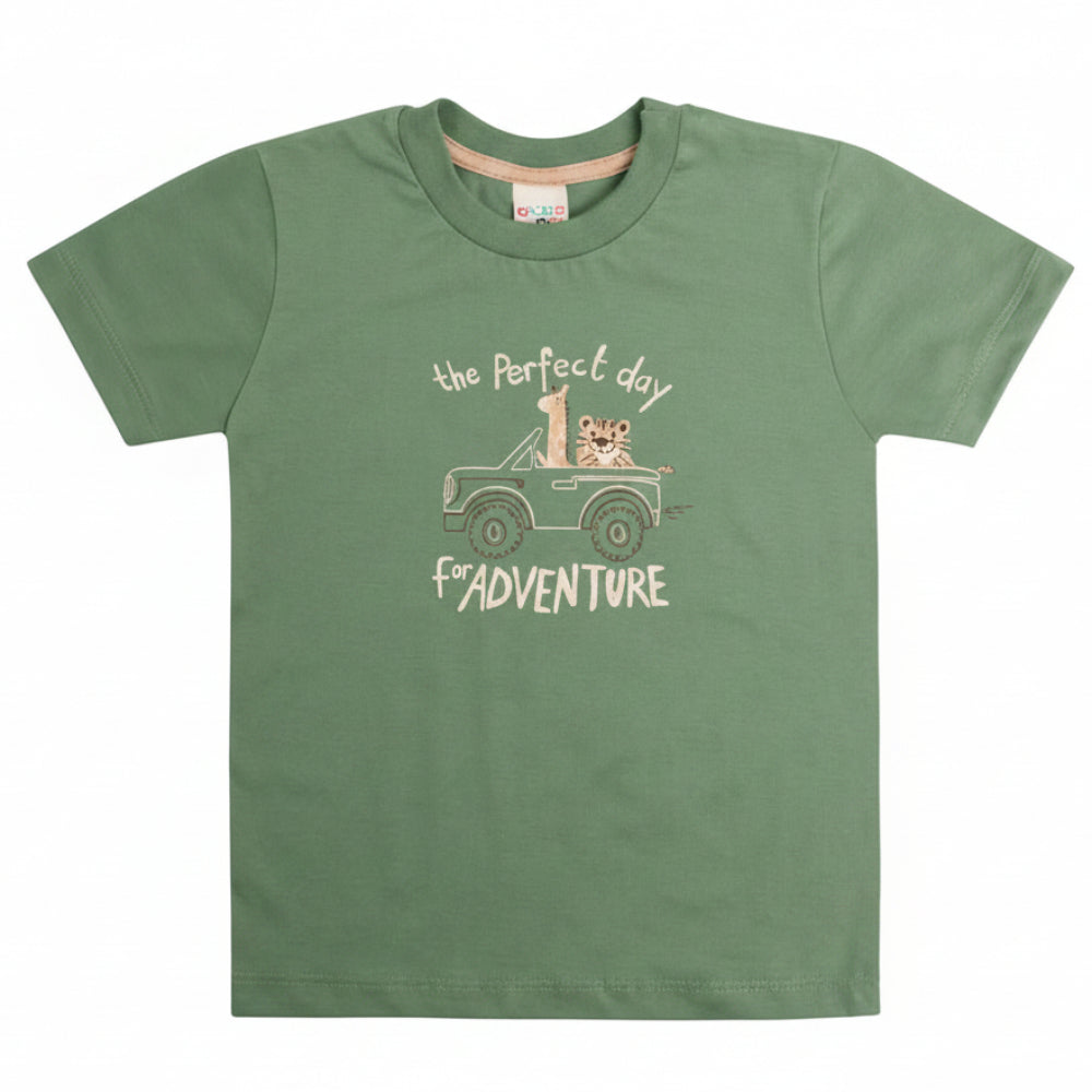 Conjunto Infantil Masculino Have Fun Adventure Camiseta e Bermuda Moletom Jet