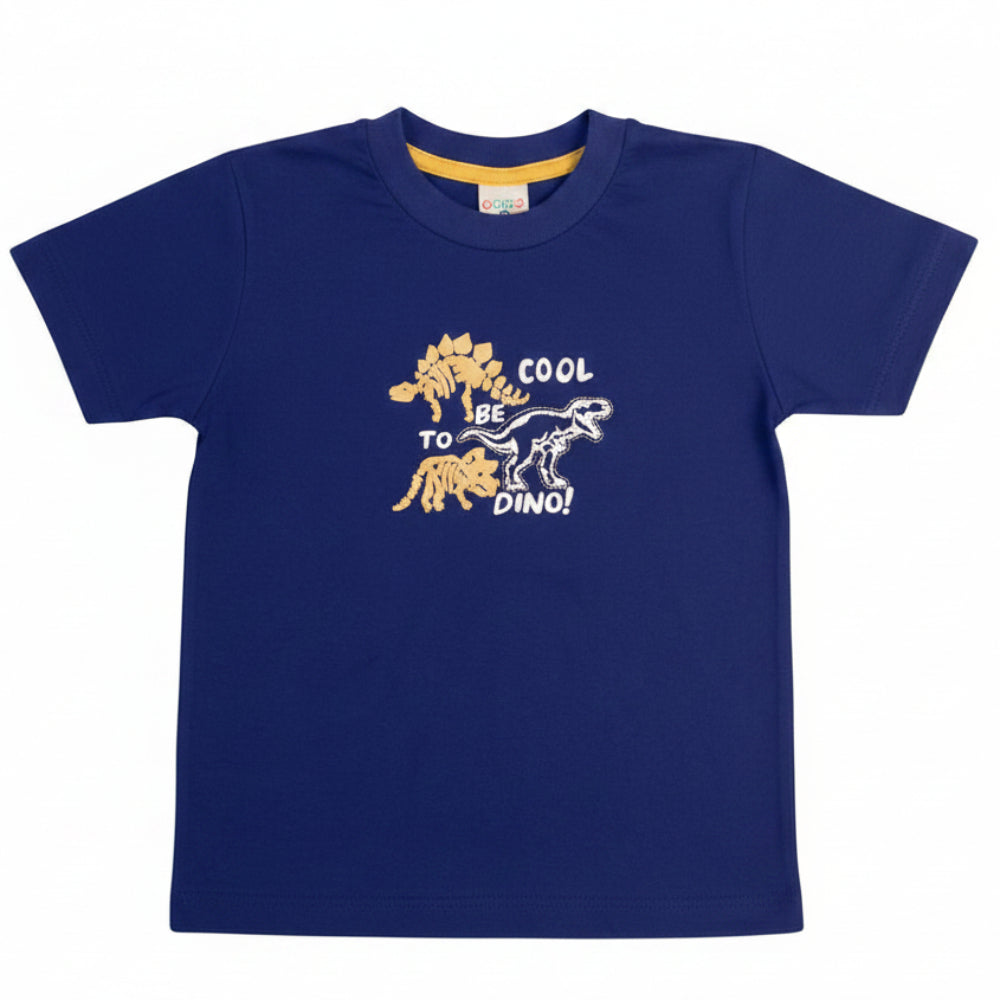 Conjunto Infantil Masculino Have Fun Cool Dino Camiseta e Bermuda Moletom Estampada