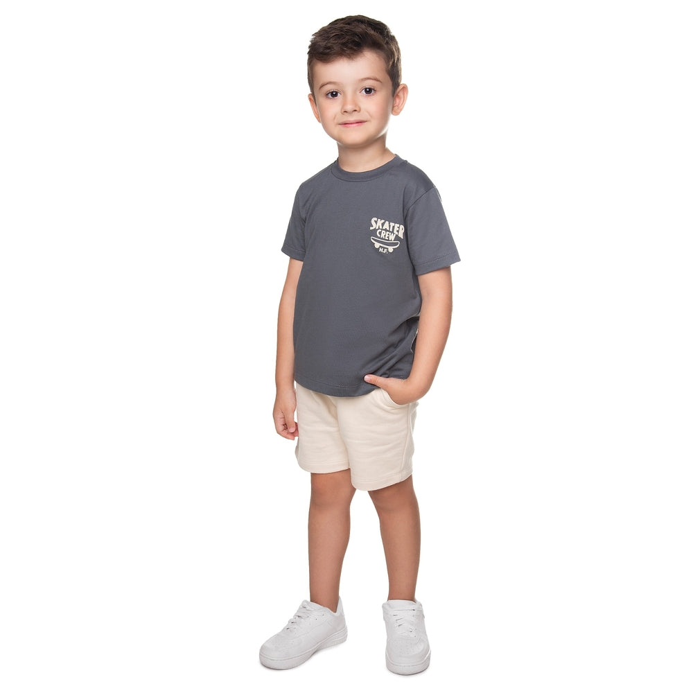 Conjunto Infantil Masculino Have Fun Skater Crew Camiseta e Bermuda Moletom