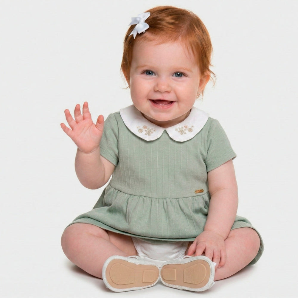 Vestido Infantil Feminino Have Fun Little Flower com Tapa-Fralda