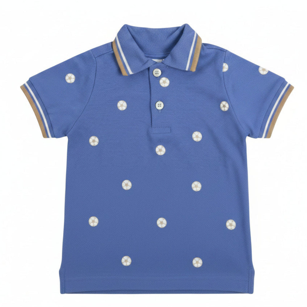 Conjunto Infantil Masculino Have Fun Futebol Camisa Polo e Bermuda Sarja