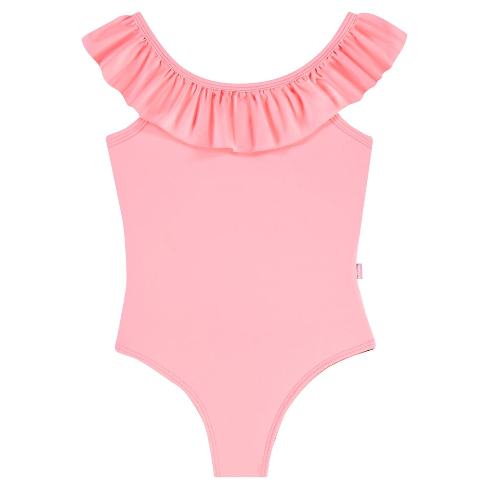 Maiô Infantil Feminino Kamylus Tchibum Babado Liso Proteção UV 50+ Dri-Fit