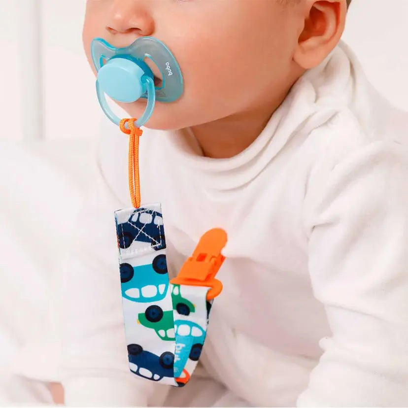 Prendedor de Chupeta Infantil Buba Baby Carrinho Seguro 3 Meses+