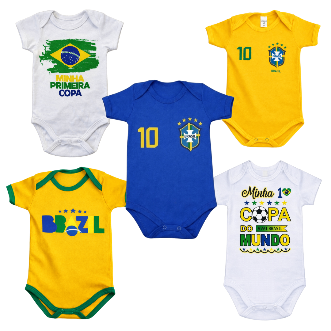 Body BabyKut Temático Copa Bebê Menino Menina