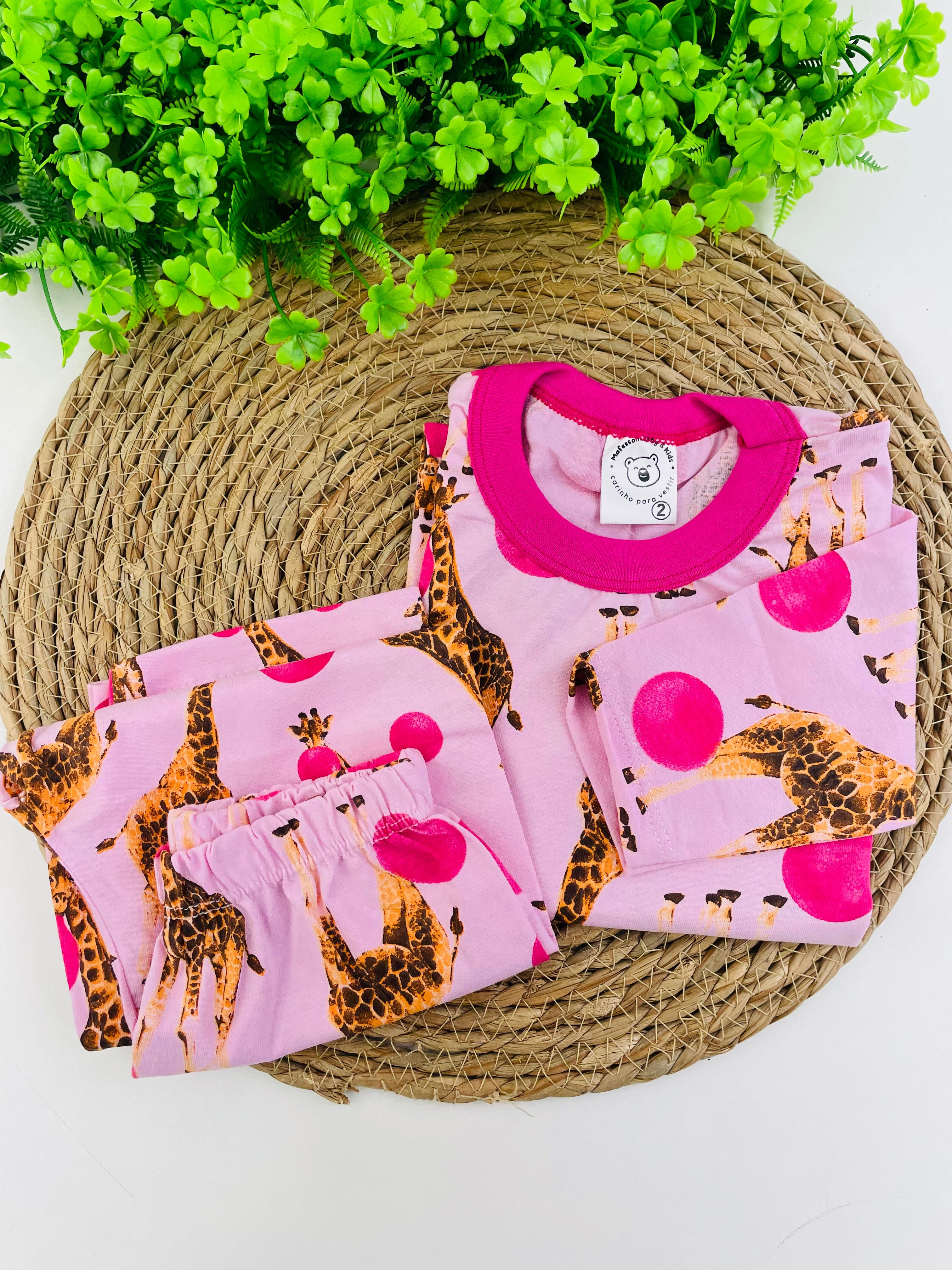 Pijama Manga Longa Mafessoni Girafa