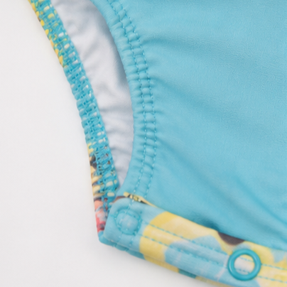 Maiô Manga Longa Infantil Baby Kamylus Tchibum Cachorrinha com Chapéu Proteção UV 50+ Dri-Fit