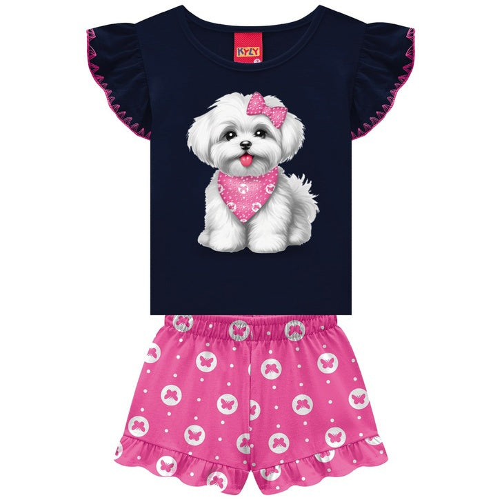 Conjunto Infantil Feminino Kyly Cachorrinho